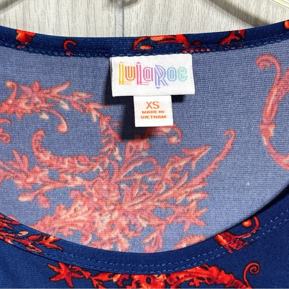 LuLaRoe NWT Blue And Red High Low Irma Shirt Size XS - Picture 3 of 8